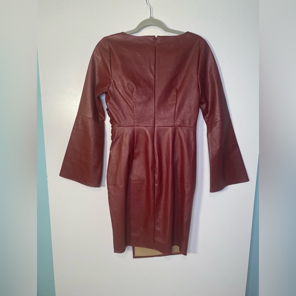 #248 NY&Co Gabrielle Union Leatherette Ruched Dress size S NWT - Picture 7 of 13